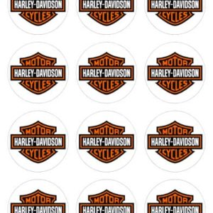 photo pour gâteau mini disques Harley davidson