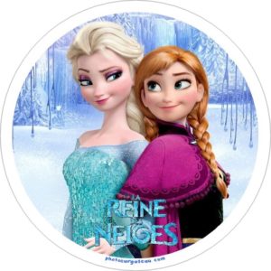 photo pour gâteau mini disques 6 cm Reine des Neiges
